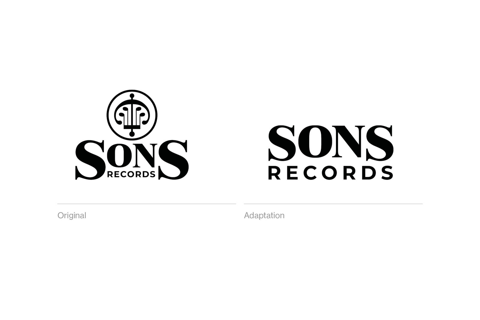 SONS Records logo before and after